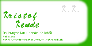 kristof kende business card