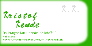 kristof kende business card